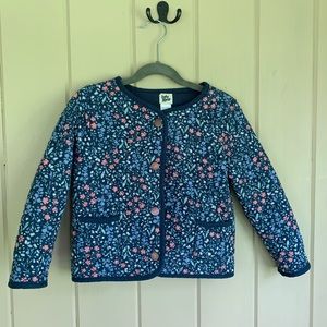 5T Girls Designer Quilted Floral Jacket